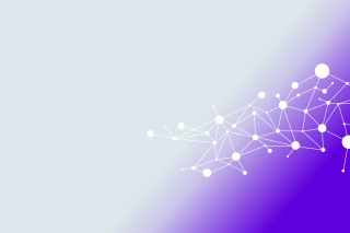 Nightingale Health connections pattern on violet gradient backround.