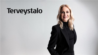 Portrait of Ilse Rauhaniemi with a Terveystalo logo.